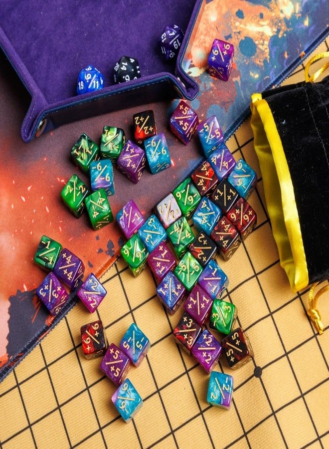 PUGED Magic The Gathering Counter Dice Set with MTG Play Mat and 3 Pcs D20 Rolling Dices 48 Pcs MTG Life Counters Tokens Dices and 7 Pcs Drawstring for Magic Card Game Accessories - Image 4